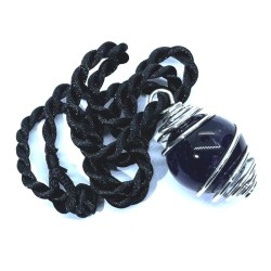 Dark Amethyst Gemstone Sphere Spiral Pendant